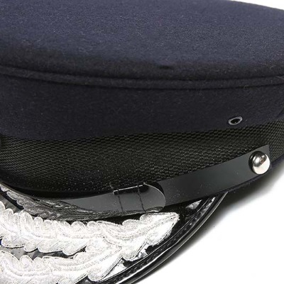 Black and silver officer peaked cap