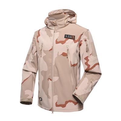 Three desert camouflage military winter fleece jacket