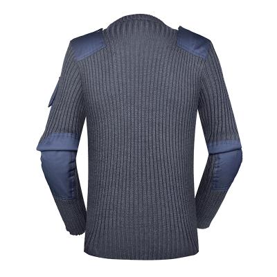 Military commando wool navy blue pullover mens sweater