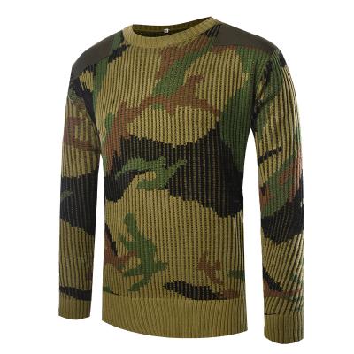 Military Wool O Neck Camouflage Pullover Man Sweater