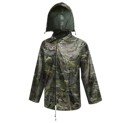 Split woodland military raincoat