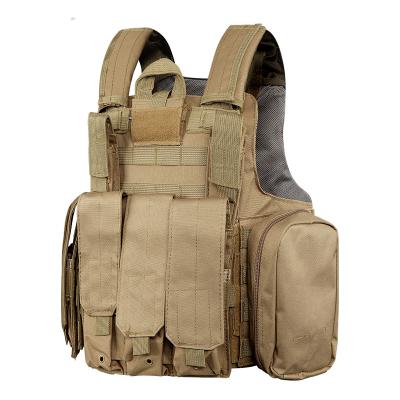 Yellowish Brown Military Army Police Security Tactical Vest with Pouches